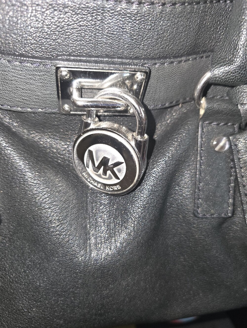 MICHAEL Michael Kors Hamilton East West Satchel In Black Pebbled Leather PLC - Picture 6 of 13